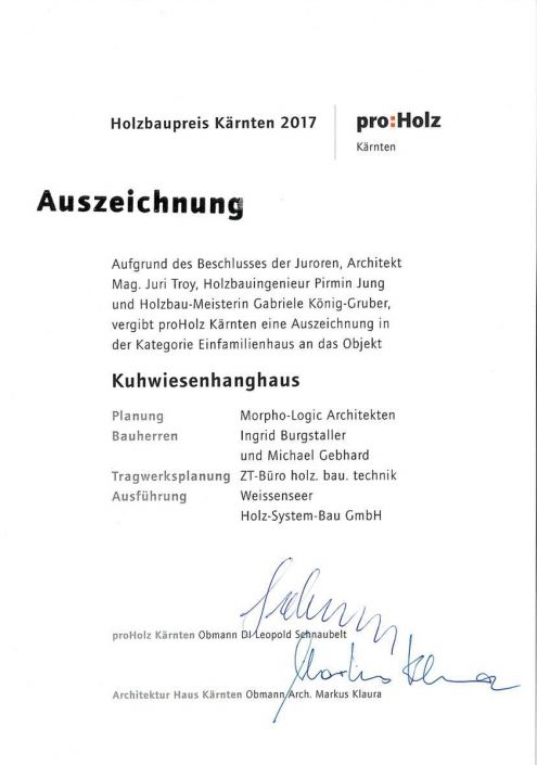 Holzbaupreis Kärnten 2017